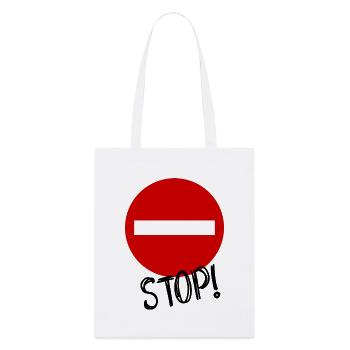 STOP. HUMOUR. MESSAGE. CITATION. PANNEAU. PAPA - Tote bag bio Stanley/Stella - blanc - Devant