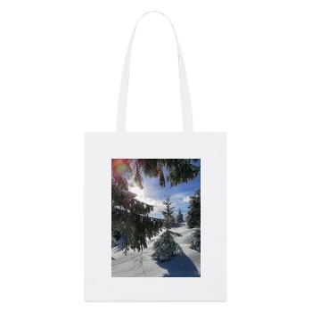 Winter Forest Rays of sunshine in the snow - Stanley/Stella Organic Tote Bag - white - Front