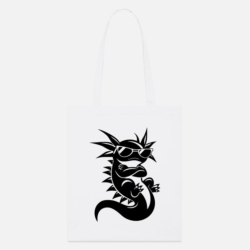 Cooler Axolotl – Sonnenbrille & Attitüde - Stanley/Stella Bio-Stoffbeutel - Weiß