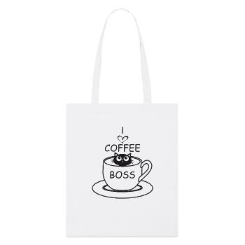 Kaffee Katze - Stanley/Stella Bio-Stoffbeutel - Weiß - Vorne