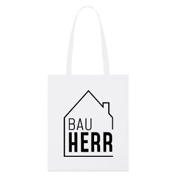 Bauherr mit Haus - Stanley/Stella Bio-Stoffbeutel - Weiß - Vorne