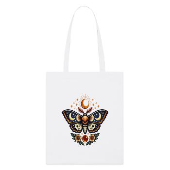 Lunar butterfly and stellar flowers - Stanley/Stella Organic Tote Bag - white - Front