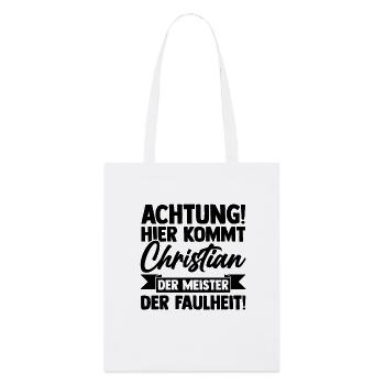 First name Chris Christian - Stanley/Stella Organic Tote Bag - white - Front