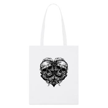 Herz aus zwei Schädeln Tattoo Tribal Style - Stanley/Stella Bio-Stoffbeutel - Weiß - Vorne