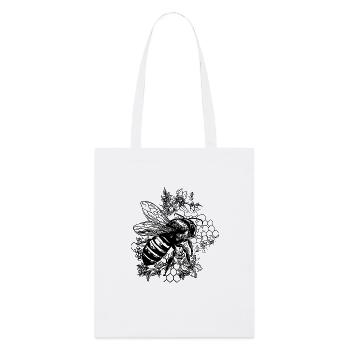 Little cute bee on a blossom flowers - Stanley/Stella Organic Tote Bag - white - Front