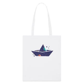 Navire de papier spatial - Tote bag bio Stanley/Stella - blanc - Devant