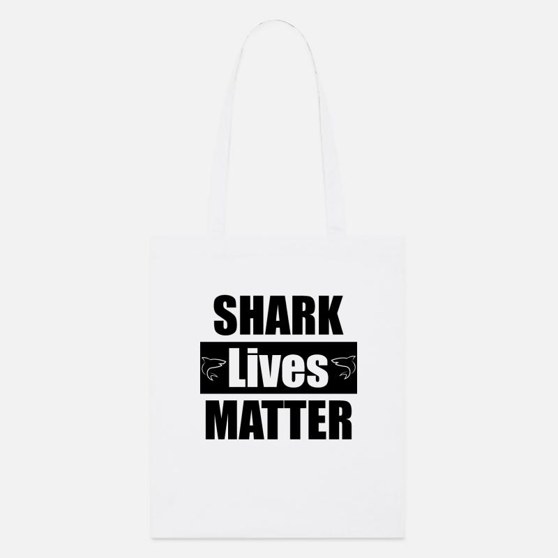 Tshirt Shark Lives Matter - Tote bag bio Stanley/Stella - blanc