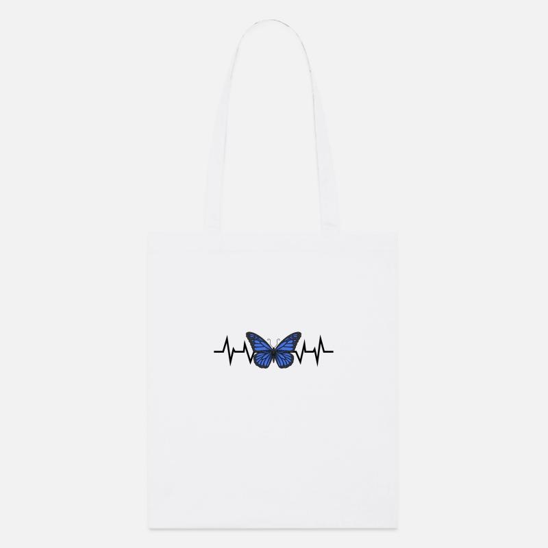 Blauer Schmetterling Herzschlag - Stanley/Stella Bio-Stoffbeutel - Weiß