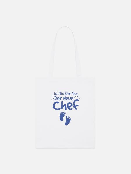 Geschenk zur Geburt der neue Chef - Stanley/Stella Bio-Stoffbeutel - Weiß