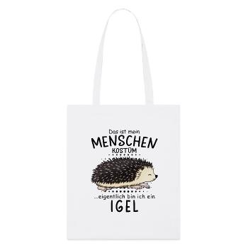 Lustiges Afrikanischer Weißbauchigel Igel Kostüm - Stanley/Stella Bio-Stoffbeutel - Weiß - Vorne