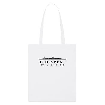 Budapest Koordinaten Design - Stanley/Stella Bio-Stoffbeutel - Weiß - Vorne