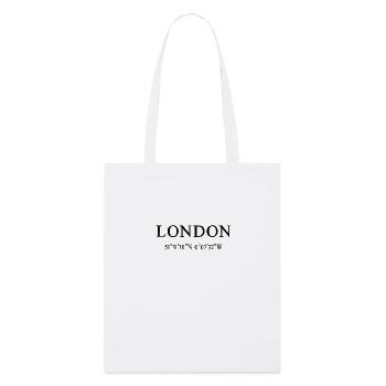 London Koordinaten - Stanley/Stella Bio-Stoffbeutel - Weiß - Vorne
