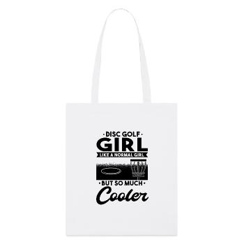 Disc Golf Girl Spruch - Stanley/Stella Bio-Stoffbeutel - Weiß - Vorne