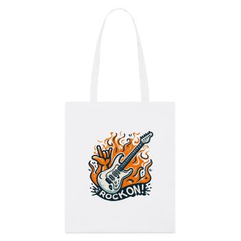 GUITAR ROCK ON - Stanley/Stella Organic Tote Bag - white - Front