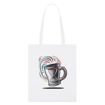 EINE ZEITREISENDE KAFFEETASSE - Stanley/Stella Bio-Stoffbeutel - Weiß - Vorne