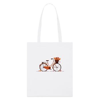 Herbstlaub-Fahrrad Autumn Leaves Bicycle - Stanley/Stella Bio-Stoffbeutel - Weiß - Vorne