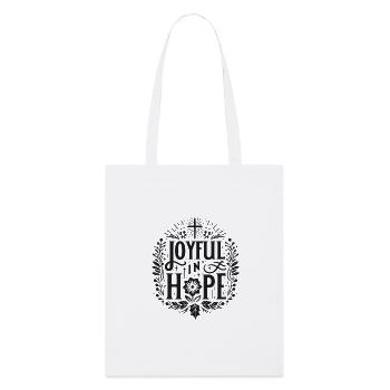 Joyeux dans l’espérance - Tote bag bio Stanley/Stella - blanc - Devant