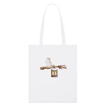 Winter-Eule Winter Owl - Stanley/Stella Organic Tote Bag - white - Front