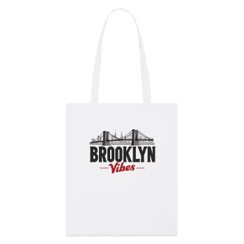 Pont Brooklyn Vibes, New York, New York - Tote bag bio Stanley/Stella - blanc - Devant