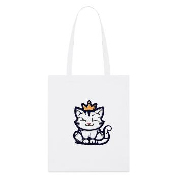Chat Cartoon Couronne - Tote bag bio Stanley/Stella - blanc - Devant