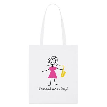 Saxophone Saxophone Girl - Stanley/Stella Bio-Stoffbeutel - Weiß - Vorne