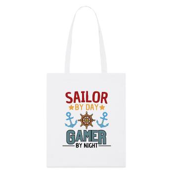 Dicton sur la voile et les jeux d’argent - Tote bag bio Stanley/Stella - blanc - Devant