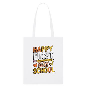 Erster Schultag Einschulung Design - Stanley/Stella Bio-Stoffbeutel - Weiß - Vorne