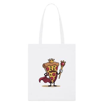 Funny Pizza Cartoon Pizza Slice Design - Stanley/Stella Organic Tote Bag - white - Front