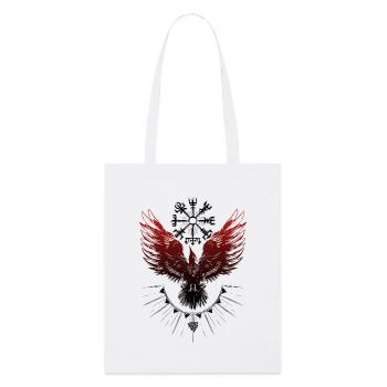 Wikinger Rabe Vegvisir Valknut - Stanley/Stella Bio-Stoffbeutel - Weiß - Vorne