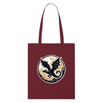 Silhouette de dragon mystique contre la pleine lune - Tote bag bio Stanley/Stella - bordeaux - Devant