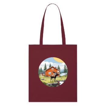 Nature Vie Suède Logo Orignal Blog Maison Nature - Tote bag bio Stanley/Stella - bordeaux - Devant