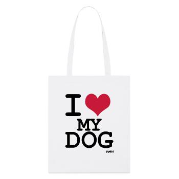 i love my dog by wam - Stanley/Stella Bio-Stoffbeutel - Weiß - Vorne