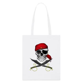 Crâne de pirate - Tote bag bio Stanley/Stella - blanc - Devant