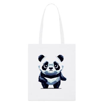 Panda polygonal - Tote bag bio Stanley/Stella - blanc - Devant