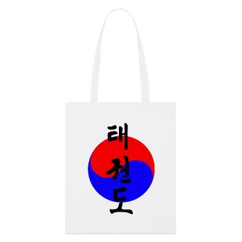 Taekwondo Korean written in circle korean flag - Stanley/Stella Organic Tote Bag - white - Front