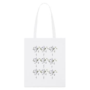 motif de prairies fleuries - Tote bag bio Stanley/Stella - blanc - Devant