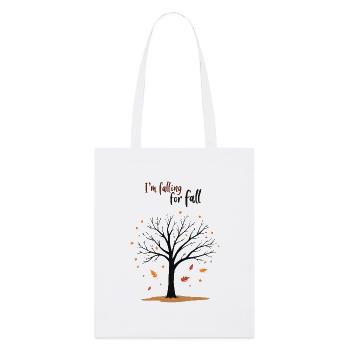 Kahler Baum „Herbstverliebt“ Humor - Stanley/Stella Bio-Stoffbeutel - Weiß - Vorne