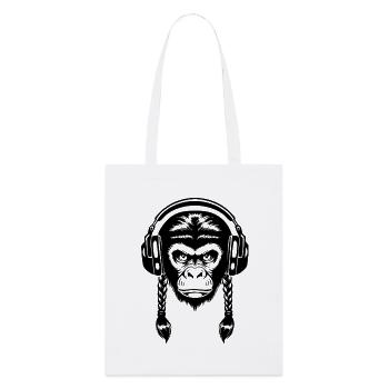 Electro Monkey Head Synth Wave Edition Shirt - Stanley/Stella Organic Tote Bag - white - Front