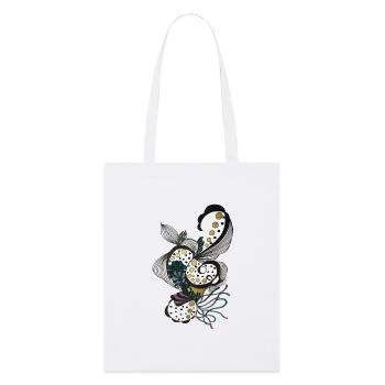 Silhouettes florales avec des points dorés - Tote bag bio Stanley/Stella - blanc - Devant