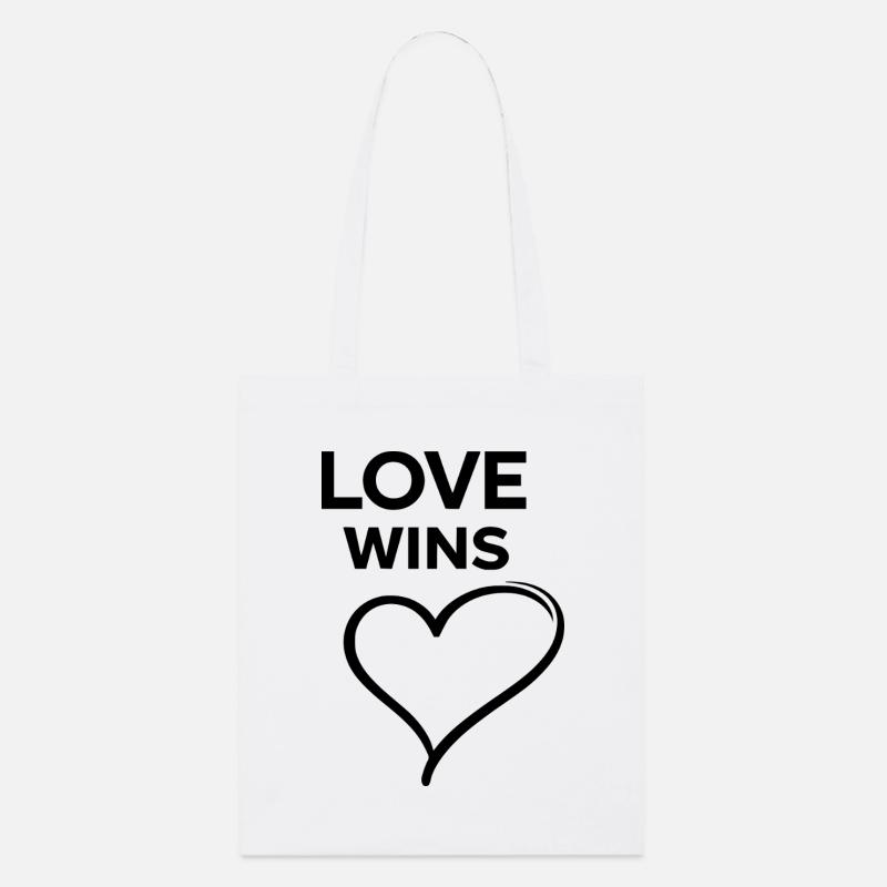 Love Wins Regenbogen Liebe Statement Design - Stanley/Stella Bio-Stoffbeutel - Weiß