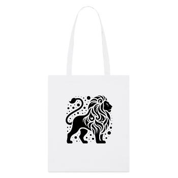 Fier lion à crinière sauvage - Tote bag bio Stanley/Stella - blanc - Devant