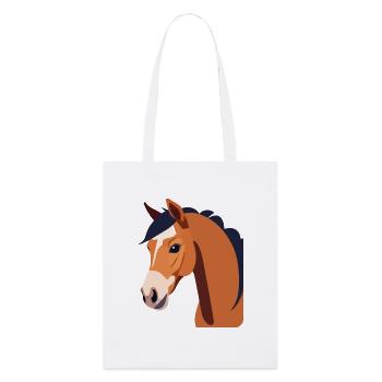 Tête de cheval Cheval brun - Tote bag bio Stanley/Stella - blanc - Devant