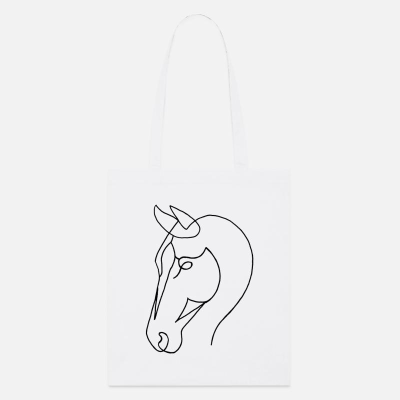 Esquisse du cheval noir - Tote bag bio Stanley/Stella - blanc