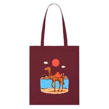 Tunisia Desert Adventure – Camel and Sahara - Stanley/Stella Organic Tote Bag - burgundy - Front