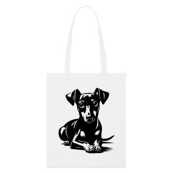 Pinscher nain - Tote bag bio Stanley/Stella - blanc - Devant