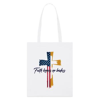 American and Vatican Flag - Stanley/Stella Organic Tote Bag - white - Front