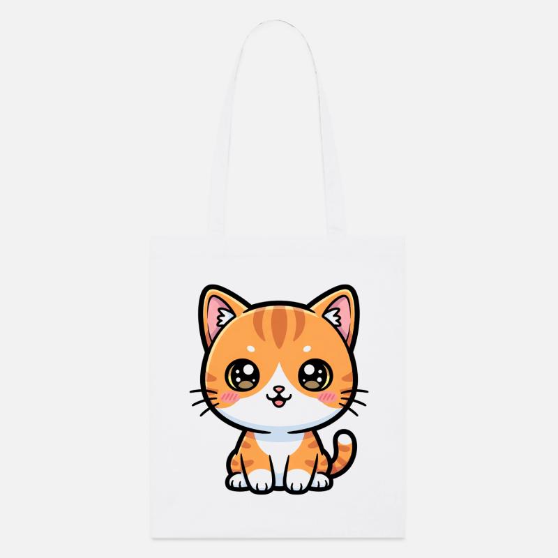 Chat Tigré Orange - Tote bag bio Stanley/Stella - blanc