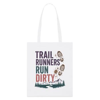 Les coureurs de trail courent dans la salité - Tote bag bio Stanley/Stella - blanc - Devant