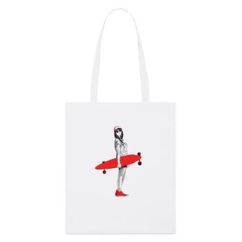 longboard girl - Tote bag bio Stanley/Stella - blanc - Devant