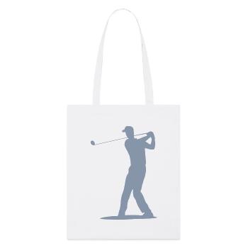 Golfer Abschlag Silhouette - Herren Design - Stanley/Stella Bio-Stoffbeutel - Weiß - Vorne